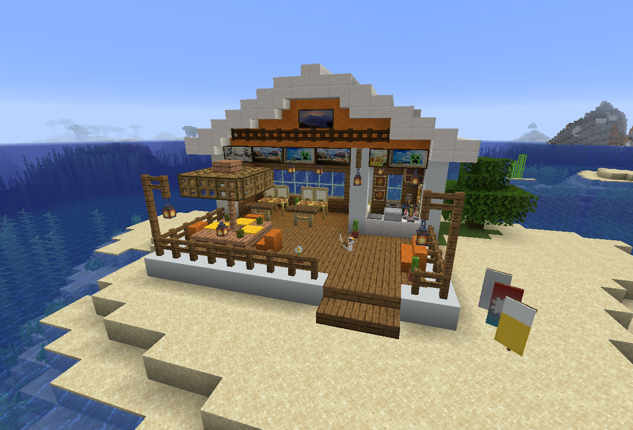 1.14スナップショットでビーチに海の家を作ってみた