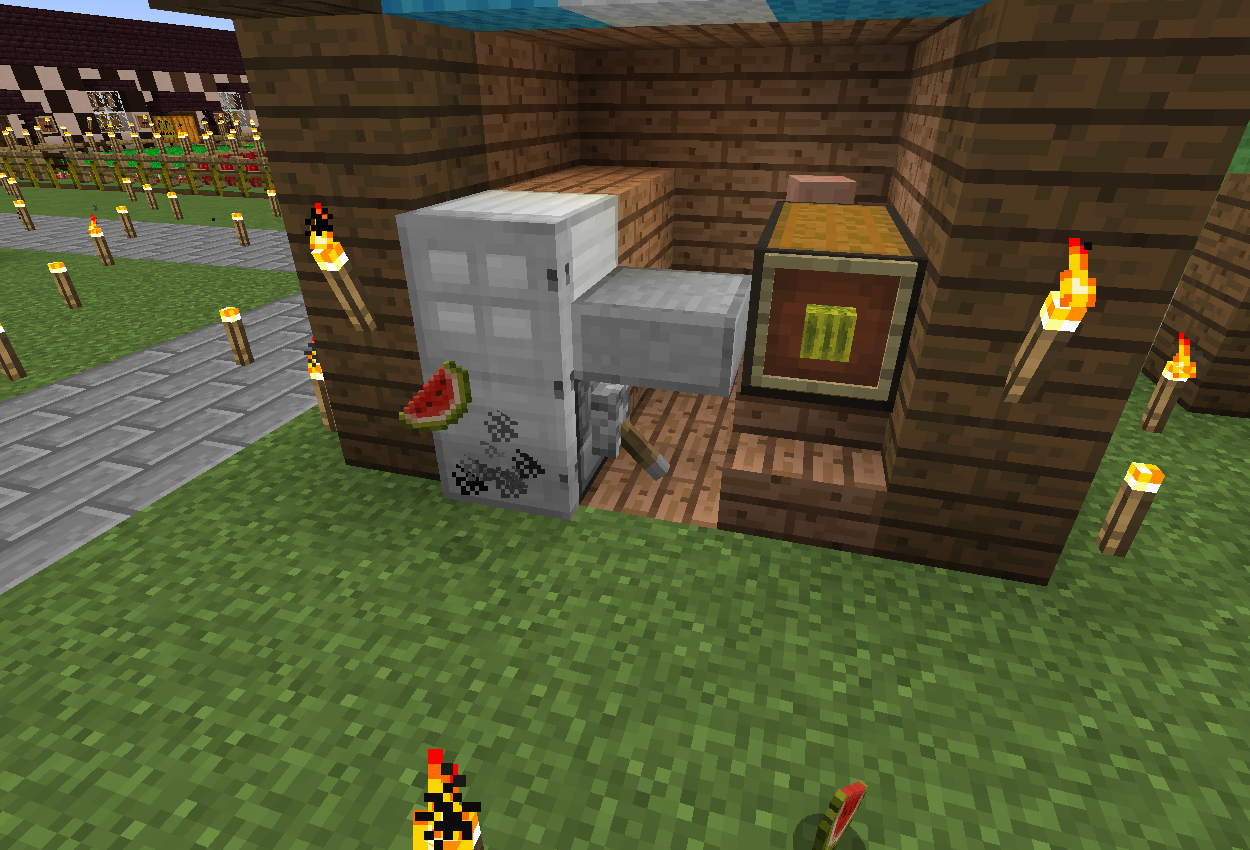 スイカが飛び出す冷蔵庫 マイクラ初心者が行く